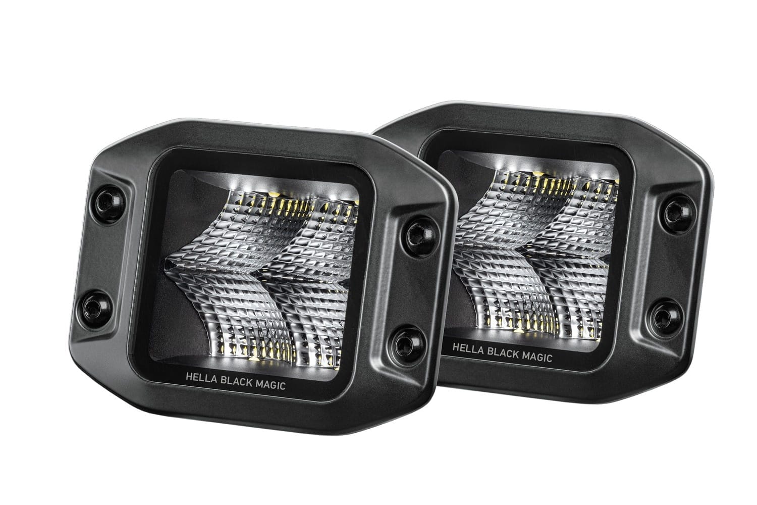 LED-μεγάλη σκάλα Προβολέας - Μαύρο Magic Χωρίς Πλαίσιο Cube Σετ 3.2" - 12/24V - 3000lm HELLA 1FA358176831