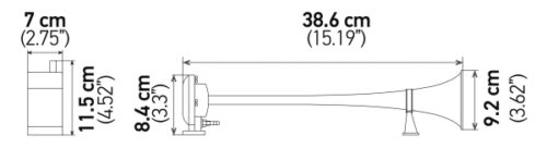 Τενόρος Κόρνα CA30 12V 115dB(A) High Tone Ποσότητα: 1 HELLA 3PA013410001 - Image 3