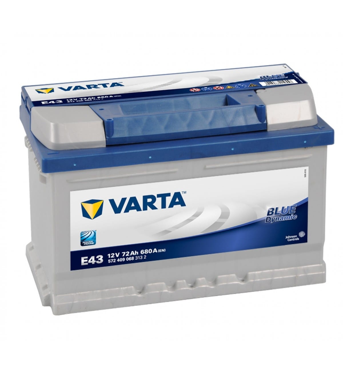 Μπαταρία αυτοκινήτου Varta Blue E43 - 12V 72 Ah - 680CCA A(EN) εκκίνησης