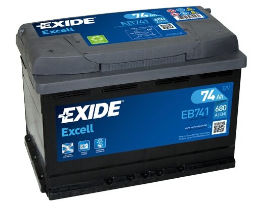 Μπαταρία αυτοκινήτου Exide Excell EB741 - 12V 74Ah - 680 CCA A(EN) εκκίνησης