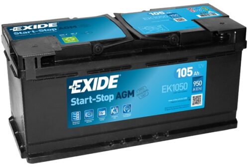 Μπαταρία αυτοκινήτου Exide AGM Start & Stop EK1050 - 12V 105 Ah - 950CCA A(EN) Εκκίνησης