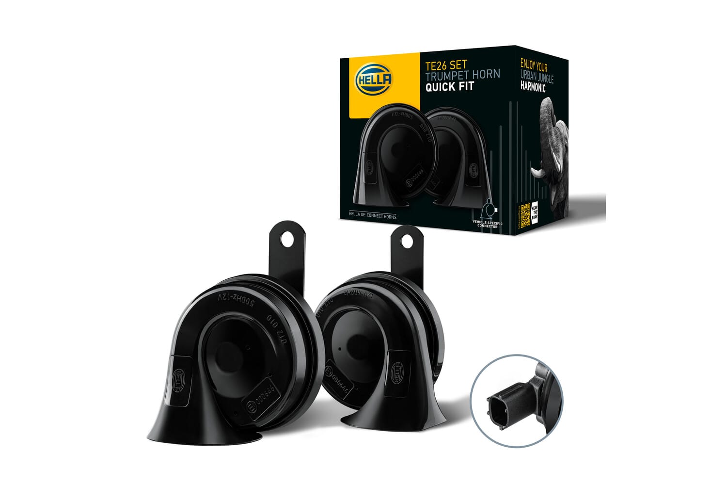 Trumpet Horn - HELLA OE-CONNECT HORN TE26 SET 12V 110dB(A) High Tone/Χαμηλός T 3FH012010141