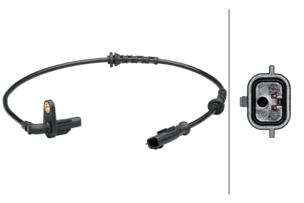 Αισθητήρας, wheel speed - 2-pin connector Rear Axle Dacia Duster (HS_) HELLA 6PU012679101