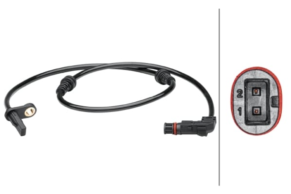 Αισθητήρας, wheel speed - 2-pin connector Mercedes-Benz Glk-Class (X204) HELLA 6PU012679351