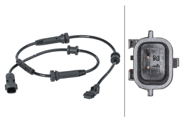 Αισθητήρας, wheel speed - 12V 2-pin connector RENAULT LAGUNA III (BT0/1) HELLA 6PU012679671