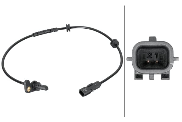 Αισθητήρας, wheel speed - 2-pin connector Renault Clio IV (BH_) HELLA 6PU012806881