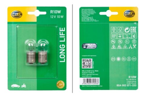 Λάμπα R10W Long Life 12V 10W Ποσότητα: 2 HELLA 8GA002071333