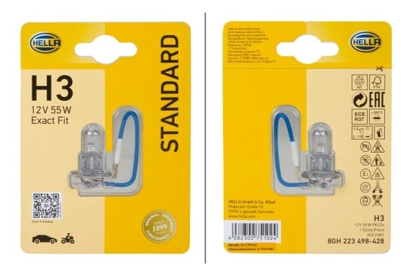 Λάμπα H3 Stκαιard 12V 55W Ποσότητα: 1 HELLA 8GH223498428