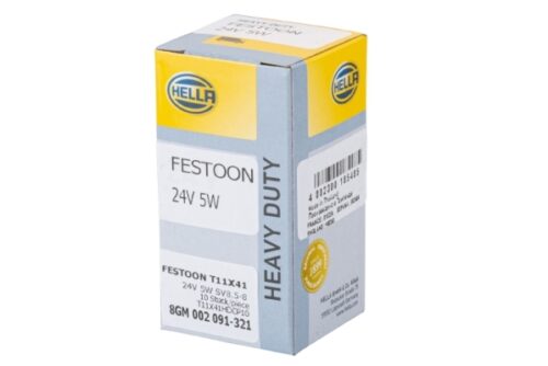 Λάμπα Festoon lamp Heavy Duty 24V 5W Ποσότητα: 1 HELLA 8GM002091321