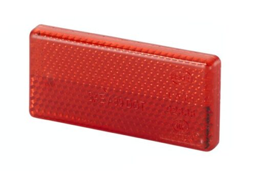 Reflector Κρύσταλλο Colour: Red rectangular Glued HELLA 8RA004412021