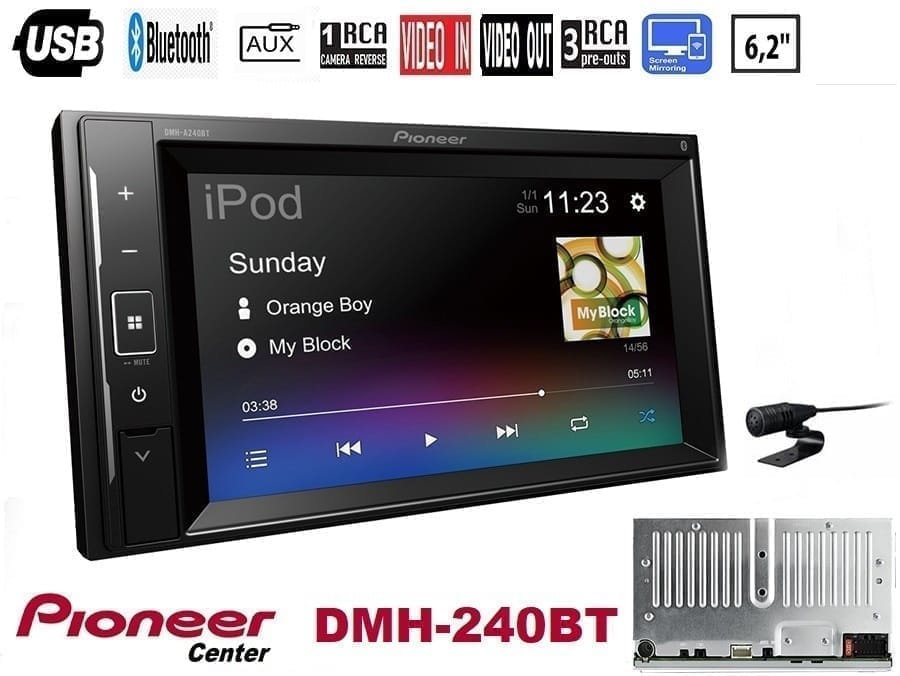 Pioneer DMH-A240BT 2DIN Bluetooth USB Οθόνη 6.2" για Αυτοκίνητο