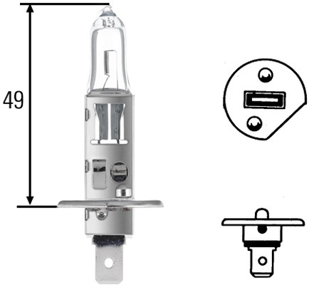 Λάμπα H1 High Wattage 12V 100W Ποσότητα: 1 HELLA 8GH002089153