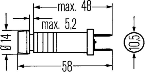 Λυχνία ελέγχου Προβολέας 12V 24V HELLA 2AA003257011 - Image 2