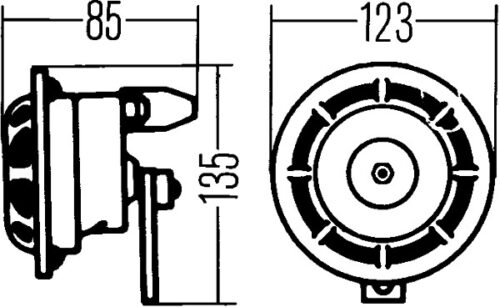 Κόρνα B133 12V 110dB(A) High Tone Χαμηλός Ποσότητα: 2 HELLA 3AG003399081 - Image 2