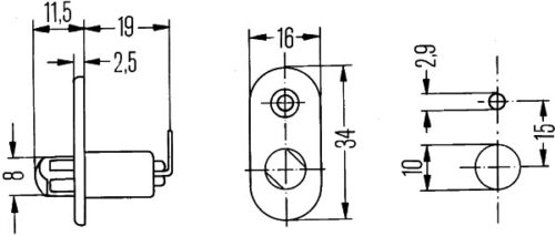 Διακόπτης Πόρτας Push control 12V Αριθμός Pin: 1 BMW 3 (E36) HELLA 6ZF004365011 - Image 2