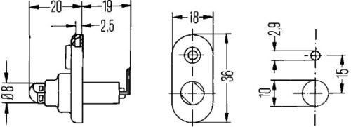 Διακόπτης Πόρτας Push control 12V Αριθμός Pin: 1 Ford Escort III (GAA) HELLA 6ZF004365031 - Image 2