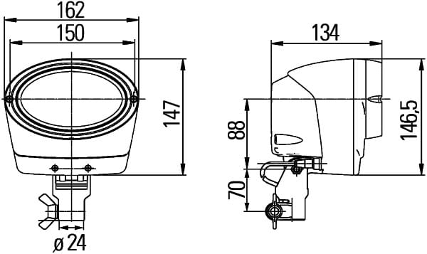Προβολέας Εργασίας Xenon Oval 100 Integral 24V HELLA 1GA996261701