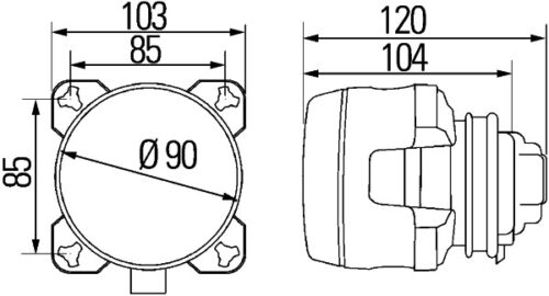 Φανάρι Μπροστινό 90mm Essential 12V HELLA 1K0008191102 - Image 2