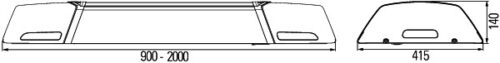 Φάρος LED OWS 7 12V 1400mm Μπλέ HELLA 2RL010713141 - Image 2