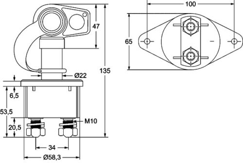Διακόπτης Μπαταρίας 24V Αριθμός Pin: 2 HELLA 6EK002843111 - Image 2