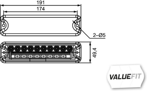 Φανάρι Θέσης Πίσω LED 12V 24V HELLA VALUEFIT 2VP357021031 - Image 2