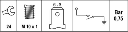 Βαλβίδα Πίεσης 12V Blade Terminal Seat Ibiza II (6K1) HELLA 6ZL003259481 - Image 2