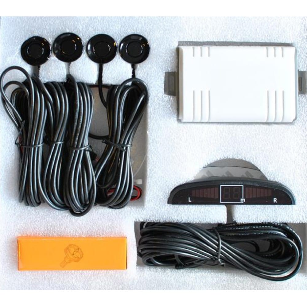 Σύστημα Παρκαρίσματος M-TECH 9–15V με 4 Λευκούς Αισθητήρες 21,5mm και Οθόνη