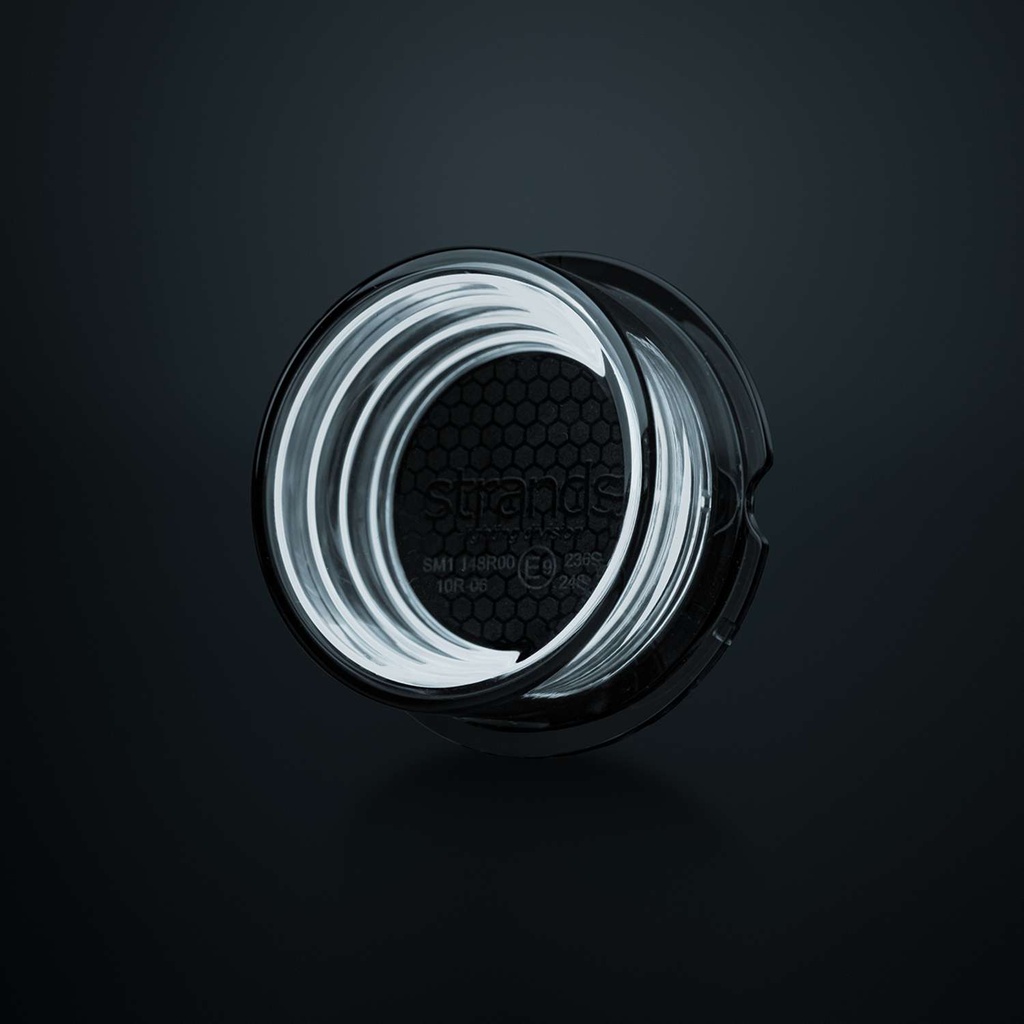 STRANDS 850465 φως θέσης LED Geo λευκό με κυκλικό σχεδιασμό και smoked φακό