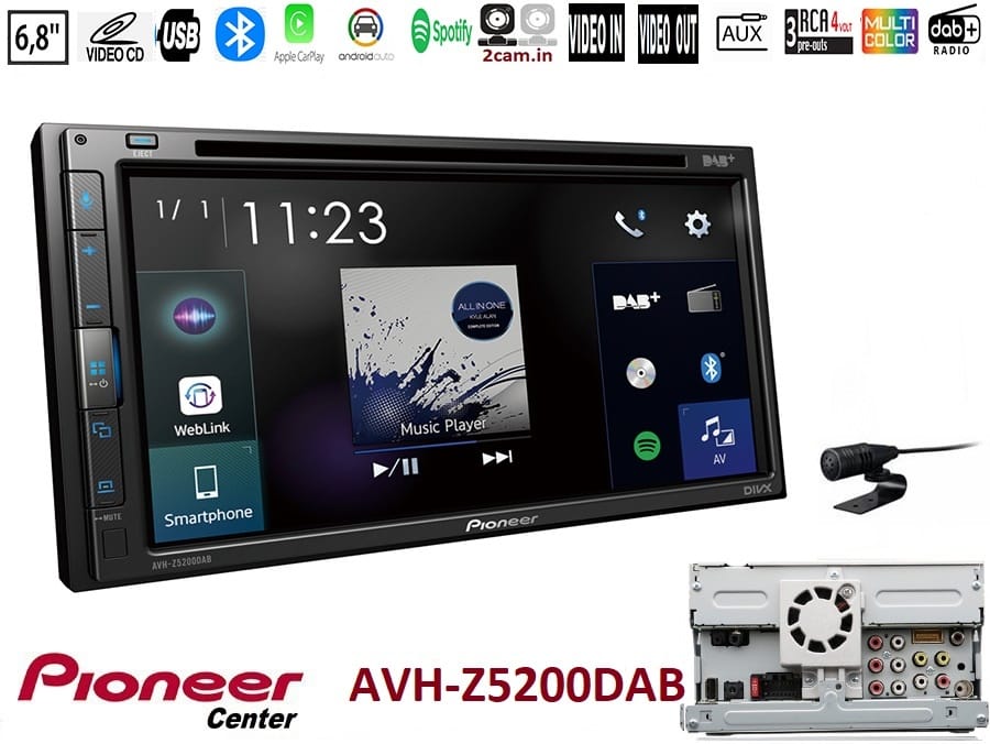 Pioneer AVH-Z5200DAB - 2din 6.8' dvd