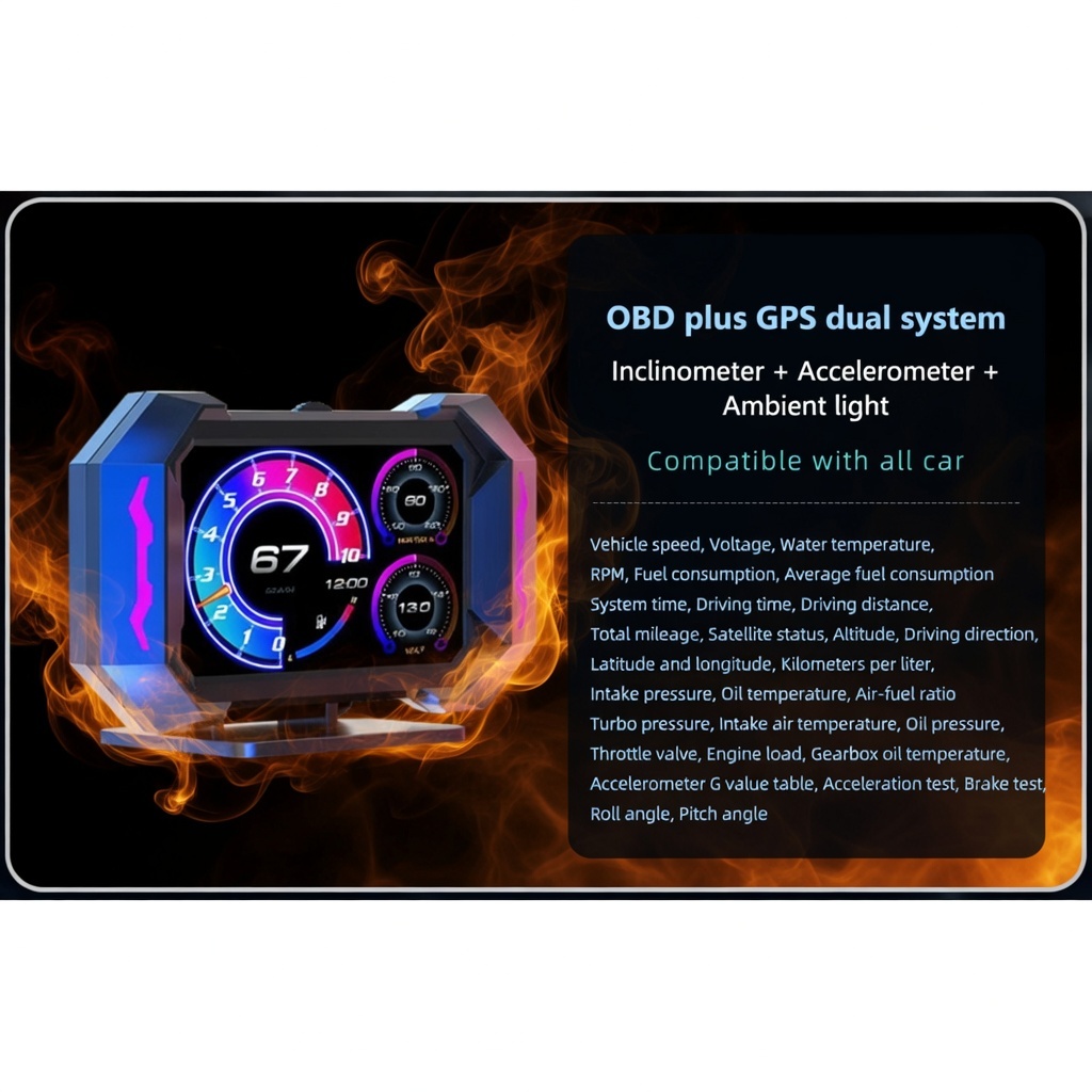 HUD OBD GPS οθόνη αυτοκινήτου WEP WOB0025 P25 με λειτουργία κλισιομέτρου και accelerometer