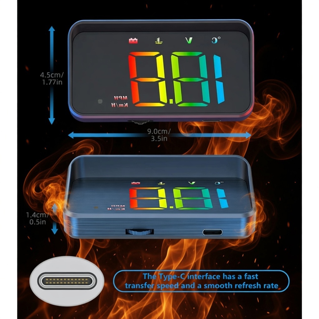 HUD M4 head up display με προβολή δεδομένων οδήγησης στο παρμπρίζ