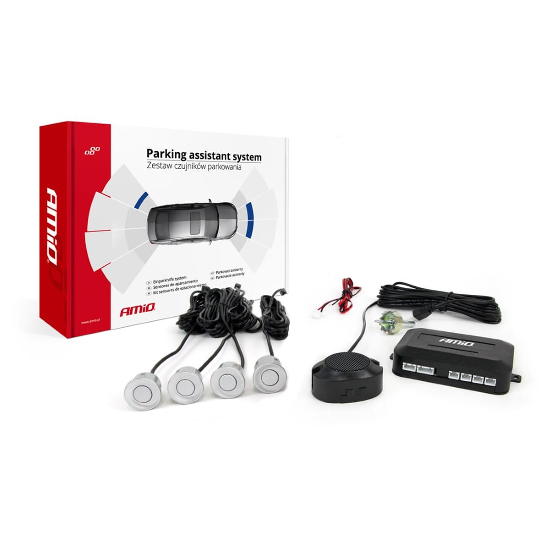Amio Σύστημα Παρκαρίσματος Universal 4 Αισθητήρες 22mm 12V Buzzer 0.3-2.5m - 1 σετ