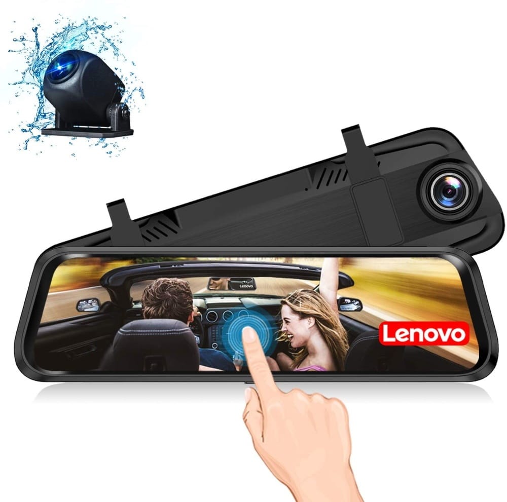 Lenovo DVR Καταγραφέας Καθρέπτης 9.66 IPS Αφής 1080P Μπροστά 720P Πίσω G-Sensor 128GB