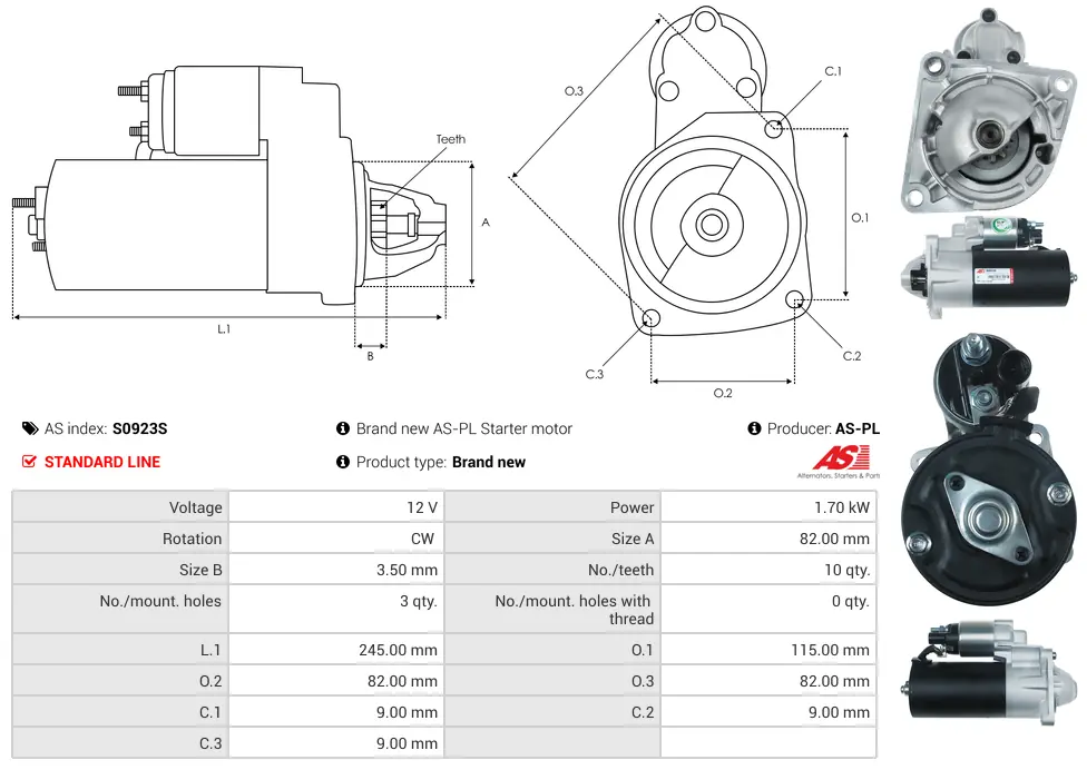 Μίζα Jeep Cherokee - 12V AS-PL (S0923S) 5 Μίζα Jeep Cherokee - 12V AS-PL (S0923S) - Image 5