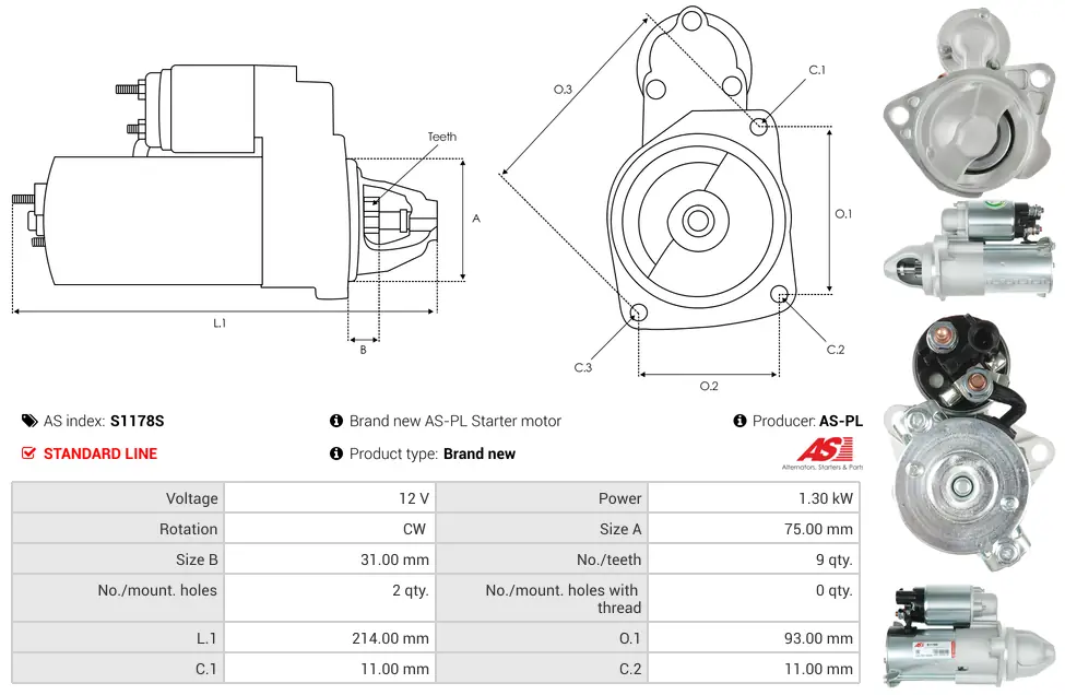 Μίζα Chevrolet Captiva, Opel Antara A - 12V AS-PL (S1178S) 5 Μίζα Chevrolet Captiva, Opel Antara A - 12V AS-PL (S1178S) - Image 5