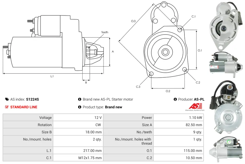 Μίζα Chevrolet Captiva, Citroën C3 I - 12V AS-PL (S1224S) 5 Μίζα Chevrolet Captiva, Citroën C3 I - 12V AS-PL (S1224S) - Image 5