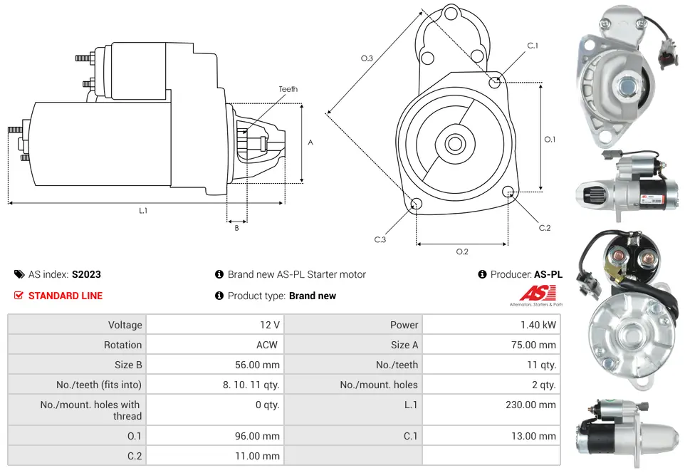 Μίζα Infiniti I30 3.0, Nissan Maxima / Maxima Qx IV - 12V AS-PL (S2023) 5 Μίζα Infiniti I30 3.0, Nissan Maxima / Maxima Qx IV - 12V AS-PL (S2023) - Image 5