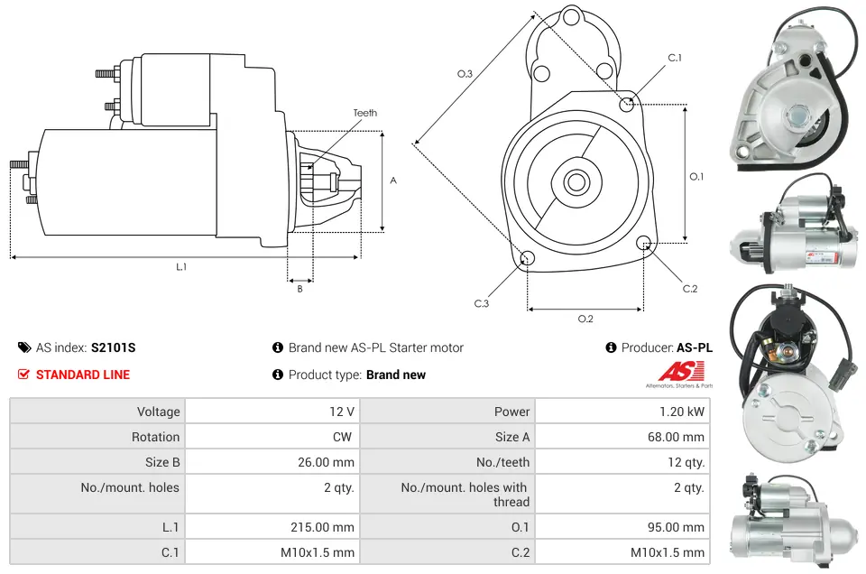 Μίζα Infiniti Ex 35 - 12V AS-PL (S2101S) 5 Μίζα Infiniti Ex 35 - 12V AS-PL (S2101S) - Image 5