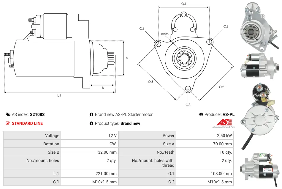 Μίζα Nissan Navara - 12V AS-PL (S2108S) 5 Μίζα Nissan Navara - 12V AS-PL (S2108S) - Image 5