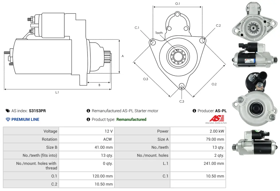 Μίζα Audi A3, Cupra - 12V AS-PL (S3153PR) 5 Μίζα Audi A3, Cupra - 12V AS-PL (S3153PR) - Image 5
