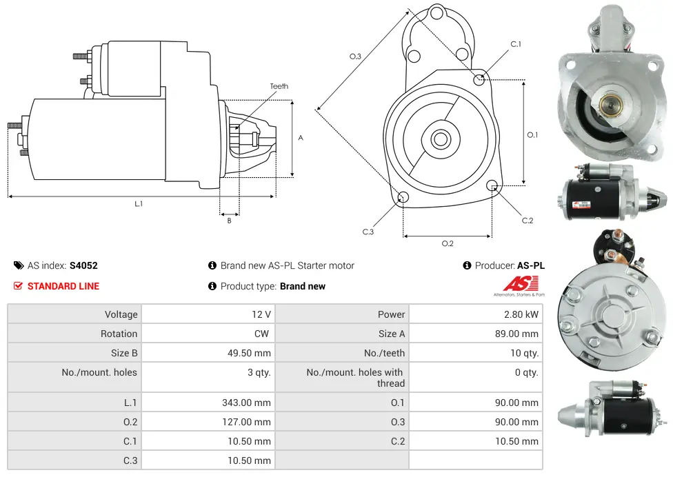 Μίζα Erf E6.18 5.9, JCB Fastrac 3185 - 12V AS-PL (S4052) 5 Μίζα Erf E6.18 5.9, JCB Fastrac 3185 - 12V AS-PL (S4052) - Image 5