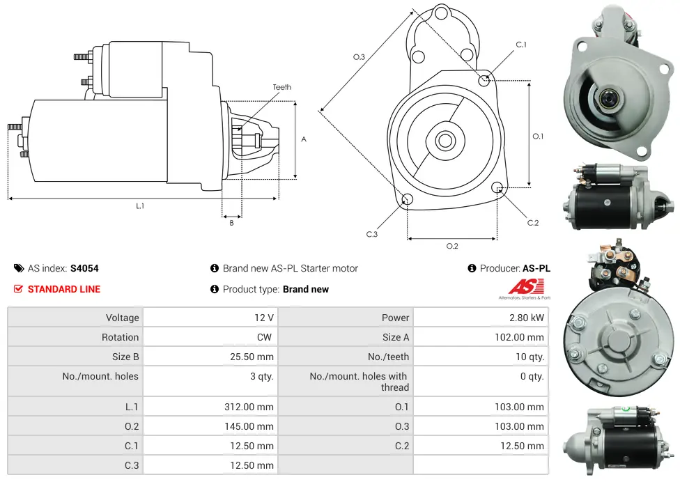 Μίζα Dennis Bulkmaster 50/70, Heden 345 - 12V AS-PL (S4054) 5 Μίζα Dennis Bulkmaster 50/70, Heden 345 - 12V AS-PL (S4054) - Image 5
