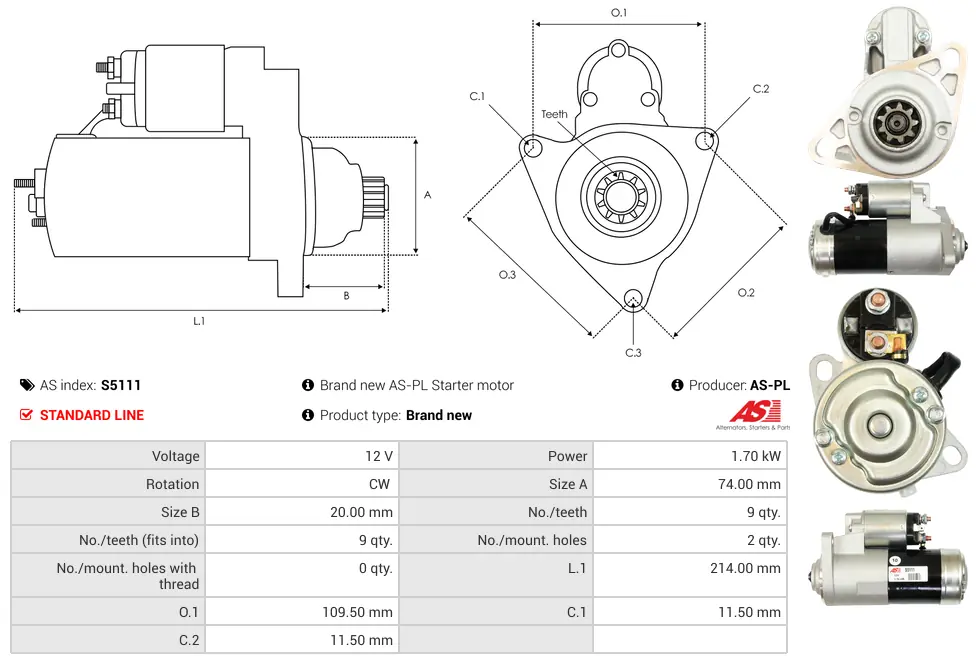 Μίζα Ford 1320, New Holland 1320 - 12V AS-PL (S5111) 5 Μίζα Ford 1320, New Holland 1320 - 12V AS-PL (S5111) - Image 5