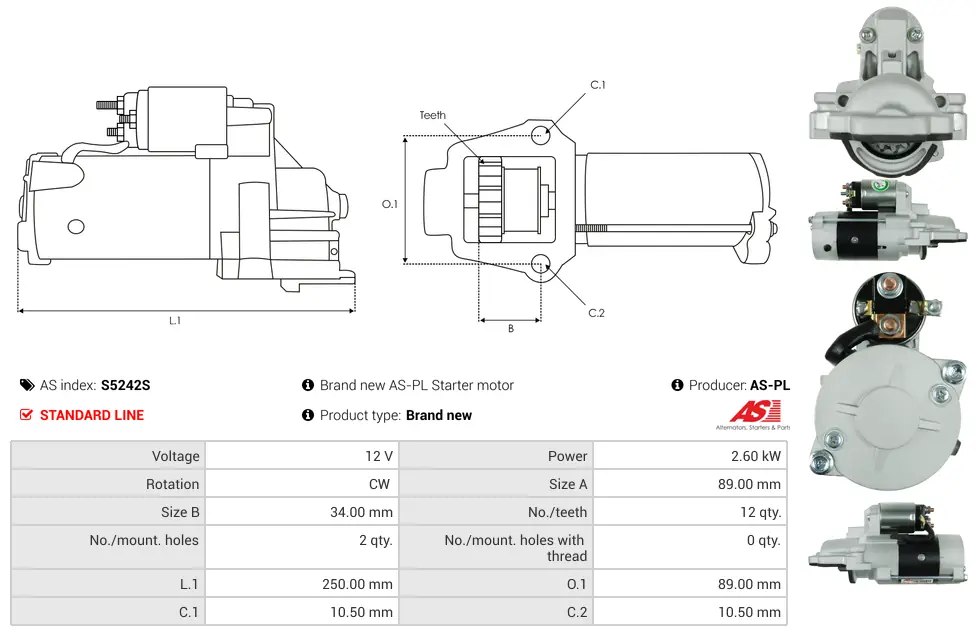 Μίζα Ford Ranger - 12V AS-PL (S5242S) 5 Μίζα Ford Ranger - 12V AS-PL (S5242S) - Image 5