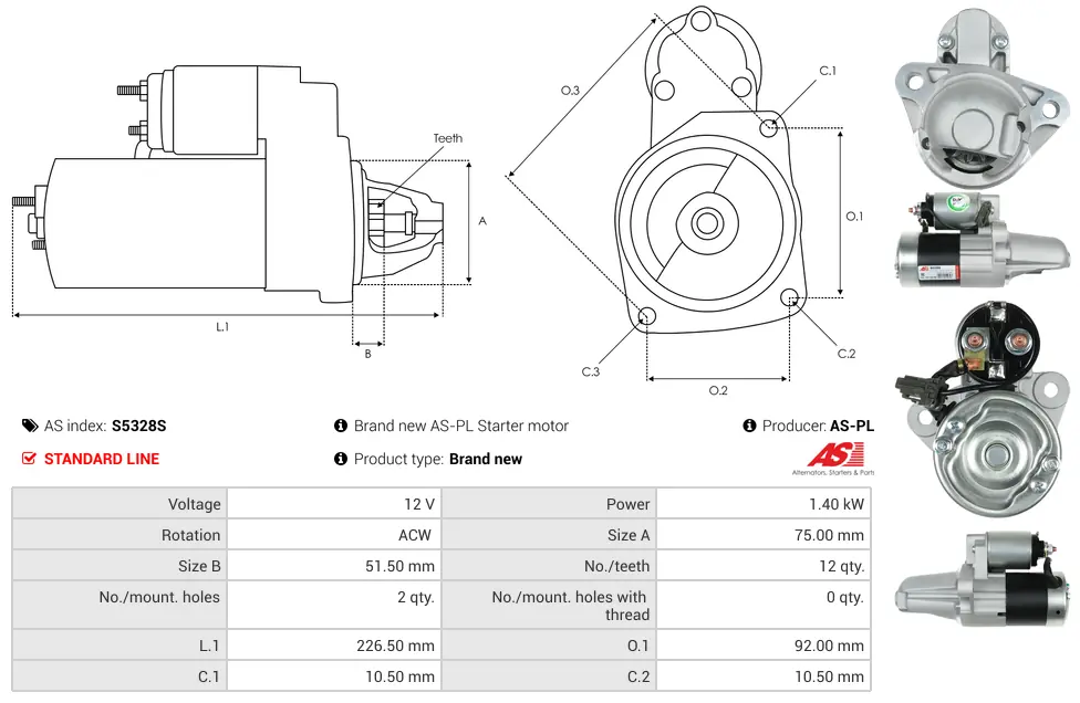 Μίζα Nissan Altima - 12V AS-PL (S5328S) 5 Μίζα Nissan Altima - 12V AS-PL (S5328S) - Image 5
