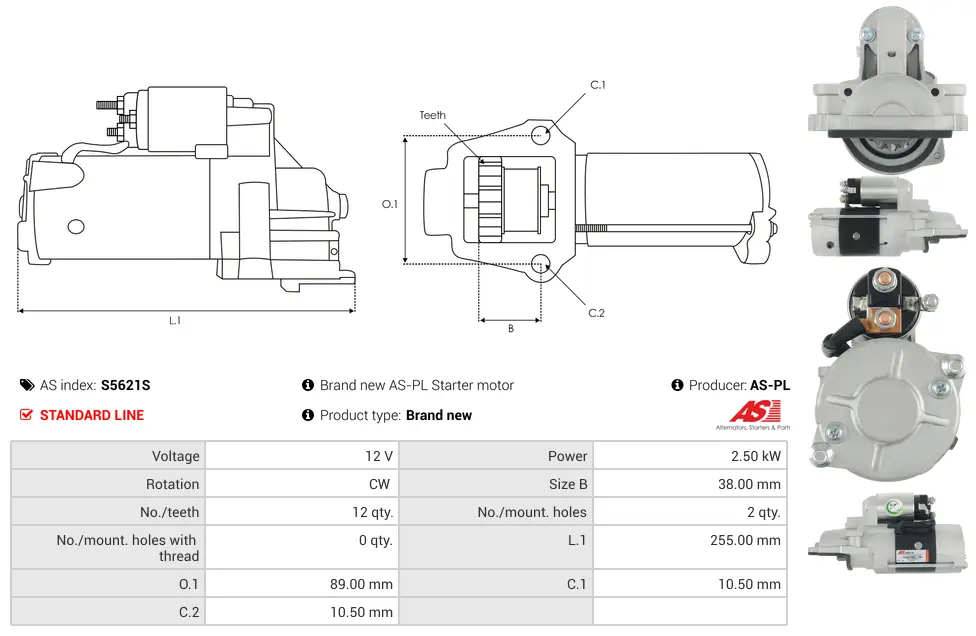 Μίζα Ford Ranger - 12V AS-PL (S5621S) 5 Μίζα Ford Ranger - 12V AS-PL (S5621S) - Image 5