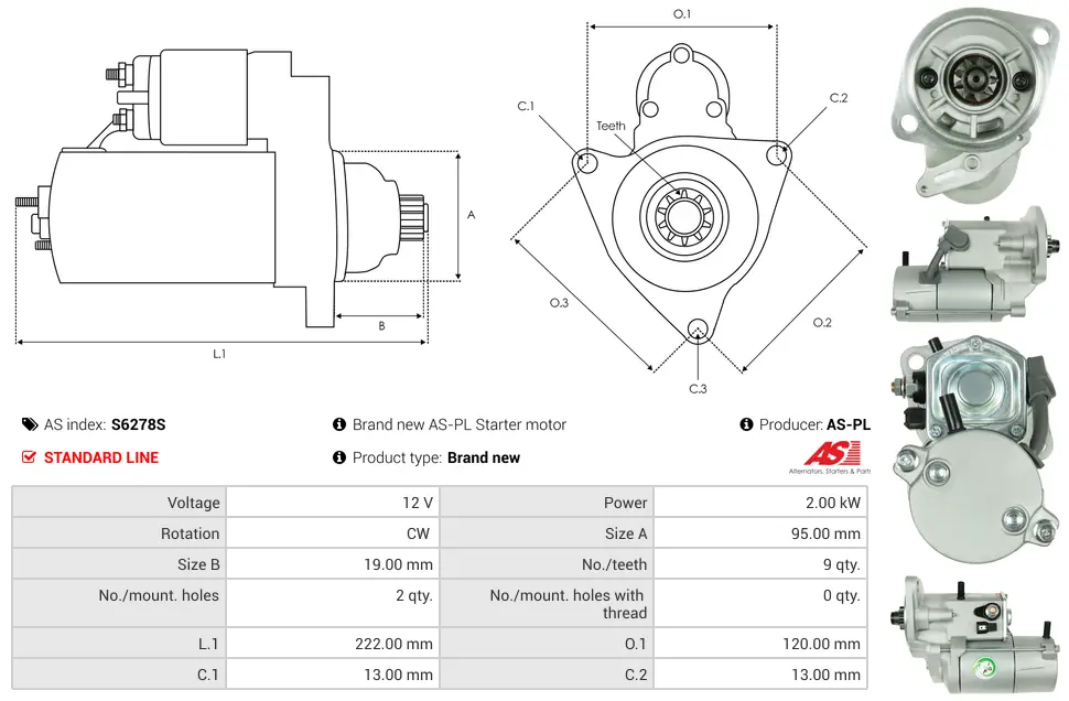 Μίζα Allmand Maxi-Lite, Chevrolet Blazer S10 2.2 - 12V AS-PL (S6278S) 5 Μίζα Allmand Maxi-Lite, Chevrolet Blazer S10 2.2 - 12V AS-PL (S6278S) - Image 5