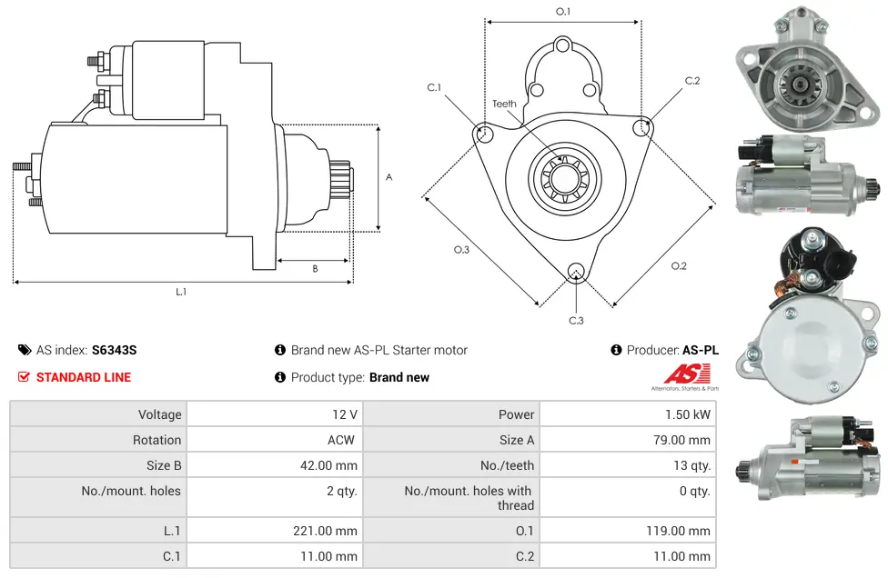 Μίζα Audi A1 Sportback, Cupra - 12V AS-PL (S6343S) 5 Μίζα Audi A1 Sportback, Cupra - 12V AS-PL (S6343S) - Image 5