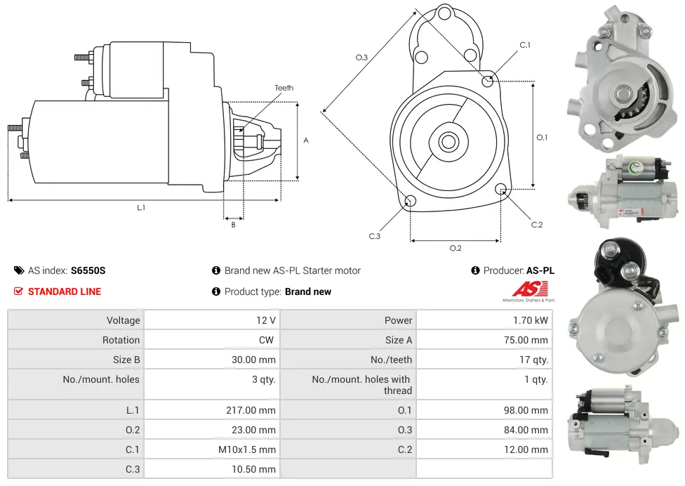 Μίζα Buick Enclave 3.6, Cadillac Ats 3.6 - 12V AS-PL (S6550S) 5 Μίζα Buick Enclave 3.6, Cadillac Ats 3.6 - 12V AS-PL (S6550S) - Image 5