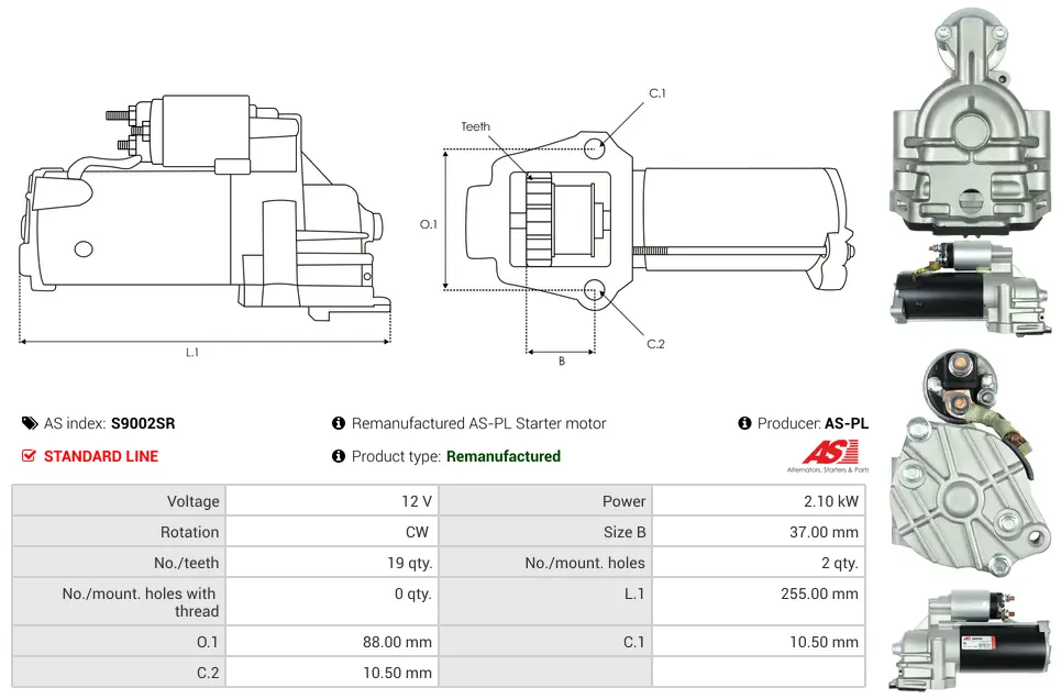 Μίζα Ford Mondeo III, Jaguar - 12V AS-PL (S9002SR) 5 Μίζα Ford Mondeo III, Jaguar - 12V AS-PL (S9002SR) - Image 5